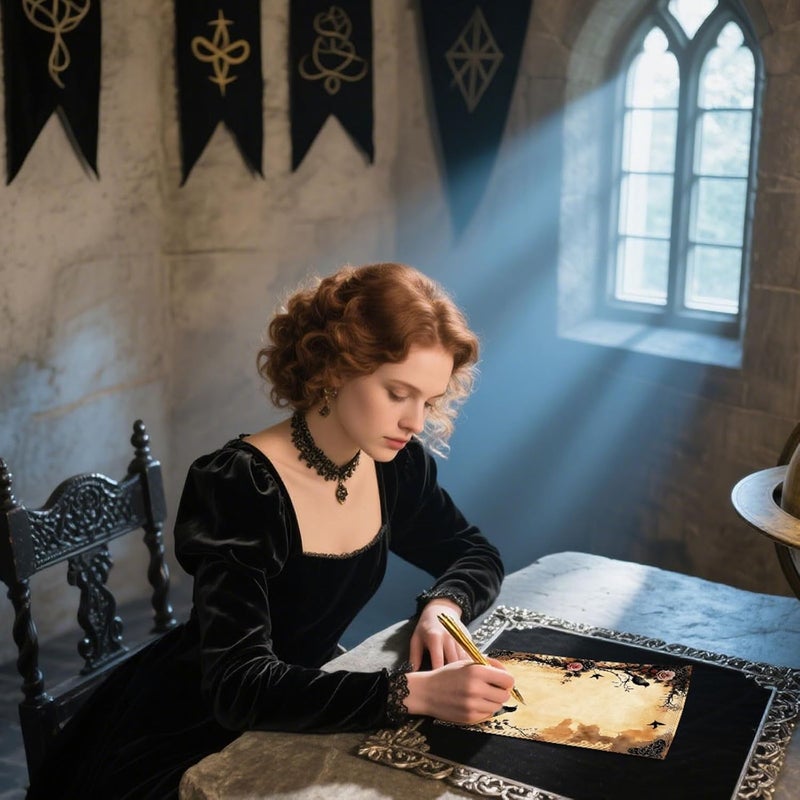 Whaline 60 Sheet Halloween Stationery Paper 4 Gothic Style Border Letterhead Vintage Skull Rose Castle Writing Paper for Invitation Office Printing, 8.5 x 11 Inch, Double-Sided - Image 5